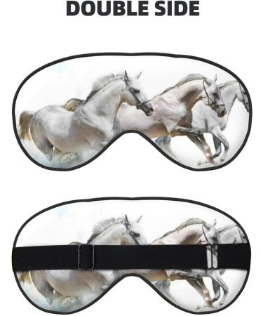 Running White Horses Print Sleep Eye Mask | Soft Travel Eyeshade with Elastic Strap for Ultimate Comfort - Buy Online on GoSupps.com