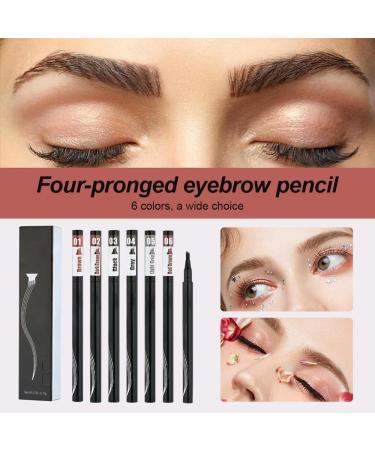 Waterproof 3D Eyebrow Pencil with 4 Fork Tips Eyebrow Pencil Hair Drawing Microblading Eyebrow Pencil 4 Point Eyebrow Pencil Long-Lasting Natural Eyebrow Makeup - Buy Online on GoSupps.com