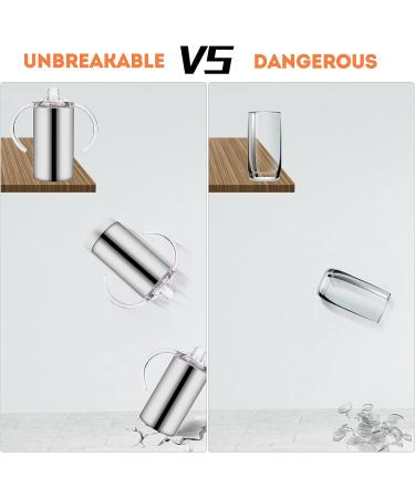 Vermida 12oz Stainless Steel Sippy Cup with Handles - Spill Proof Insulated Tumbler for Toddlers Kids - Double Wall Travel Mug with Straws and Two Lids - Ideal for School and Outdoor Use - Buy Online on GoSupps.com