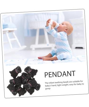 COHEALI 10pcs Dog Beads - Black Silicone Baby Chew Accessories 3.1x2.3cm - Buy Online on GoSupps.com