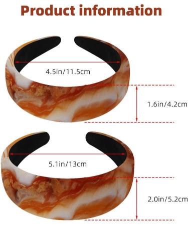 2 Pieces Headbands Women Hair Head Bands Marble Texture-492 Non Slip Thick Padded Hairband Hair Band Hoops Vintage Thick Hair Wrap Multi-colored 7 - Buy Online on GoSupps.com