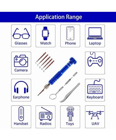 Dewedrt 5 in 1 Mini Screwdriver Glasses Screwdriver Magnetic Screwdriver Set for Watches Blue - Buy Online on GoSupps.com