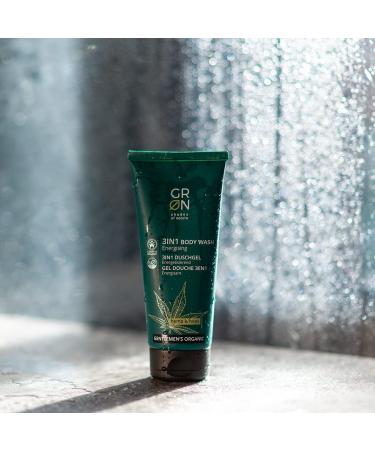 G R N Shades of Nature 3in1 Body Wash | Organic Hemp & Hops | Vegan Biocosmetics for Body Face & Beard (200ml) - Buy Online on GoSupps.com