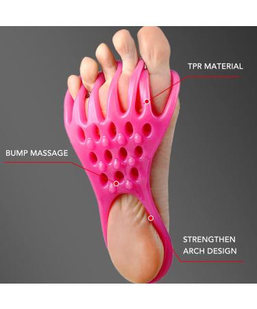 Orthopedic Bunion Split Toe Stretch Belt - Pink Toe Straightener for Hallux Valgus Correction | Foot Relaxation for Men & Women - Buy Online on GoSupps.com