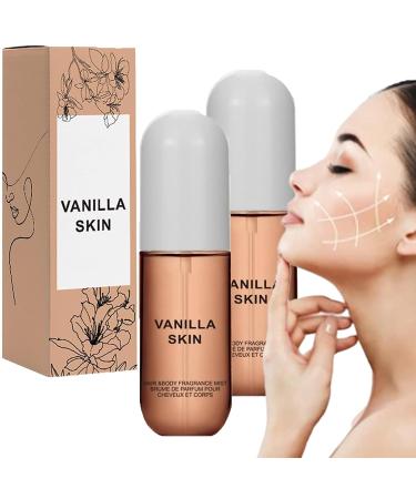 90ml Vanilla Skin Perfume Vanilla Skin Body Mist Vanilla Essential Oil for Skin Eau De Toilette Spray (2pcs) (2PACK)
