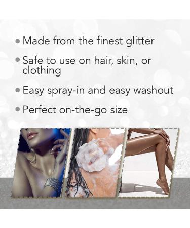 Punky Glitter Color Spray Travel Size - Silver | Lightweight Sparkly Glow for Hair, Skin, Clothing | 3.5 oz - Buy Online on GoSupps.com