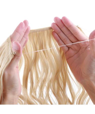 Shop Silk-Co Adjustable Rubber Band Hair Extensions - 50cm Golden & Bleaching Blonde | Invisible Cord Corrugated Synthetic Hair for Women - Buy Online on GoSupps.com