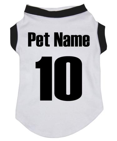Petitebelle Puppy Clothes Dogs National 10 Cotton Jersey Customizable White XL