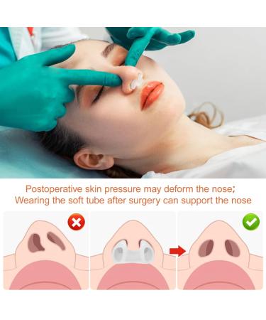 Didiseaon 2pcs Nasal Support Fixator Nostril Retainer for Rhinoplasty Recovery Silicone Nose Guard Preventing Deformation Post Nose Surgery Protector - Buy Online on GoSupps.com