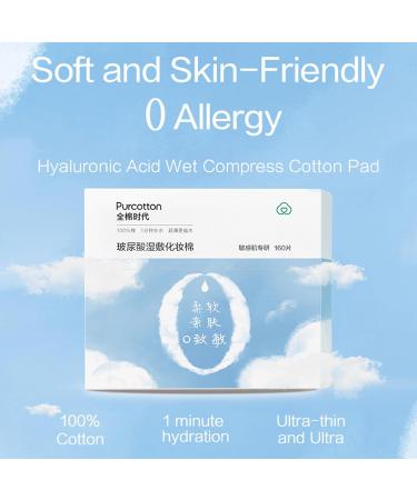 Buy Ultra Soft 100% Cotton Square Pads with Hyaluronic Acid - Lint Free Makeup Remover & Facial Cleansing Cotton Pads (160 Count) - Ideal for Toner Use - International Shipping Available - Buy Online on GoSupps.com