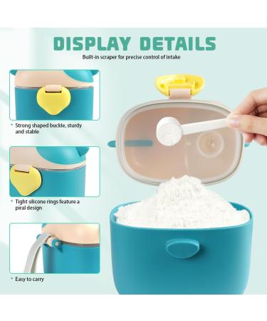Aolso Baby Formula Dispenser Pot with Sealed Cover and Spoon - 230g Milk Powder Container (Green) - Buy Online on GoSupps.com