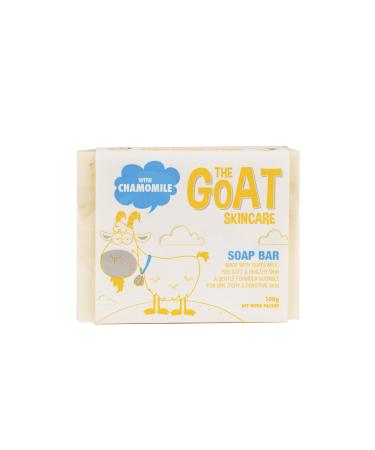 The Goat Skincare Pure Goat's Milk Soap Bar with Chamomile Extract Suitable for Dry Itchy and Sensitive Skin Paraben Free and No Artificial Colours 100g