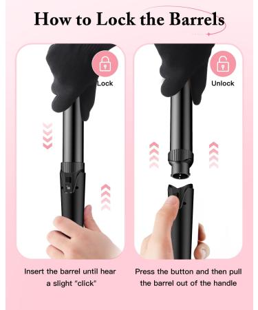 BESTOPE PRO Curling iron curling iron 3 sheets 5in1 curling iron set 3 barrels for large waves temperature setting quick heating and a glove 2 clips black - Buy Online on GoSupps.com