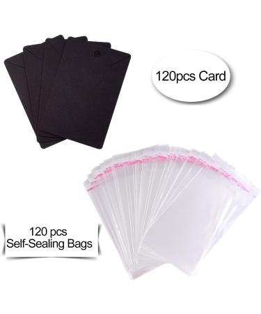 TUPARKA 120 Pcs Earring & Necklace Display Cards with Self-Seal Bags | DIY Ear Studs Holder Blank Kraft Paper Tags | 3.5 x 2 Inches - Buy Online on GoSupps.com