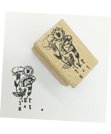 Lurrose 12 Pcs Vintage Decor Plant Vintage Stamps Wood Seal Stamp Ink Child Fleeting Time - Buy Online on GoSupps.com
