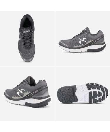 Gravity Defyer Men's Pain Relief Shoes | Arch Support for Plantar Fasciitis & Heel Pain | Orthopedic Wide Fit | Free Orthotic Included - Mighty Walk Midnight - Buy Online on GoSupps.com