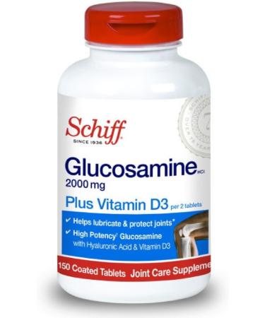 Schiff Glucosamine Plus Vitamin D3 2000 mg 150 Coated Tablets