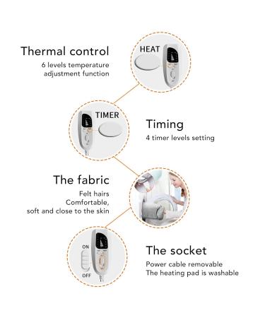 Automatic Heating Scarf & Pillow | 4 Timer Settings | Electrical Neck Relief | Dark Gray EU Connector 220-240V - Buy Online on GoSupps.com