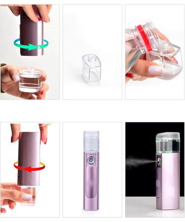 CYzpf Nano Facial Steamer Handy Mini Mister USB Rechargeable Mist Sprayer 22ml Visual Water Tank Moisturizing and Hydrating for Face Purple One Size - Buy Online on GoSupps.com