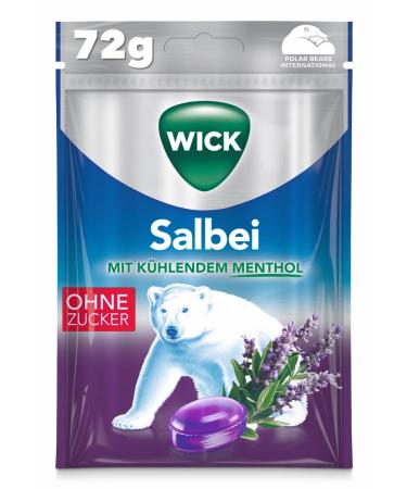 WICK Sage cough drops with cooling menthol sugar-free - 1 pack (1 x 72 g)