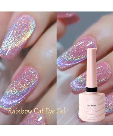 15 ml Cat Eye Gel Nail Polish Glitter Effect UV Gel Nails Glitter Cat's Eye Nail Polish DIY Art Manicure Nail Polish Glitter Soak Off UV Gel Polish Manicure Gel Lacquer Varnish Pink Colour - Buy Online on GoSupps.com