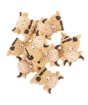 ADOCARN 10pcs Highland Beads Silicone Beads Animal Beads Toy Baby Cartoon  Silica Gel As Shown 2.8x2.7cm