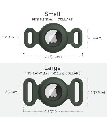 Vancle 2-Piece Silicone Waterproof Case for AirTag Dog Collar | Protective Cover for Pets | Black & Dark Green - Buy Online on GoSupps.com