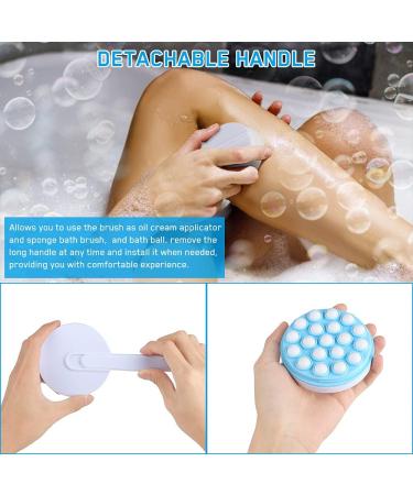 Globalstore 3 in 1 Multifunction Shower Brush Set with Long Handle - Back Scrubber, Loofah Mesh Exfoliating Brush, Sponge Bath Brush - for Men and Women - Buy Online on GoSupps.com