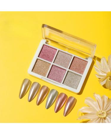 GZMAYUEN Rose Mirror Chrome Nail Powder Metallic Powder for Nails 6 Colors Solid Pink Nail Art Chrome Powder 07 - Buy Online on GoSupps.com