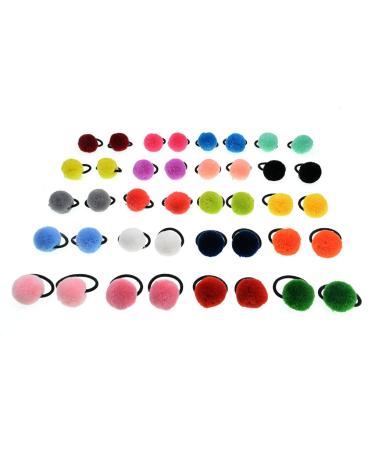 40 Pcs Pom Balls Elastic Hair Ties for Girls, Assorted Colors - Ponytail Holder Accessories - Buy Online on GoSupps.com