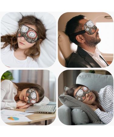 Antique Clock Eye Mask | Silky Soft Sleeping Mask for Travel Sleep & Relaxation - Unisex Design - Buy Online on GoSupps.com