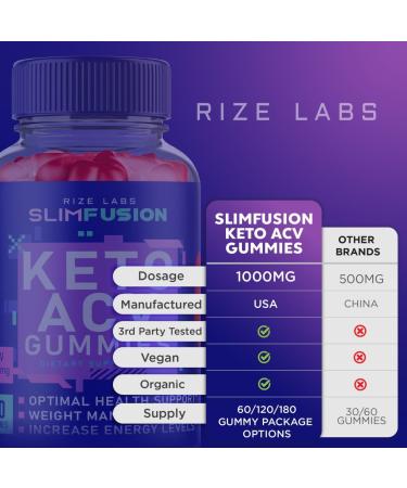 Slim Fusion ACV Keto Gummies - Advanced Weight Loss Support | 60 Count | Boost Metabolism & Suppress Appetite - Buy Online on GoSupps.com