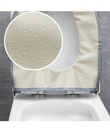 Warm Toilet Seat Covers 2PCS with Zipper Lid Lifter Handle Cat Cartoon Design - Washable & Reusable Toilet Seat Mats in Cat-yellow Grey - Buy Online on GoSupps.com