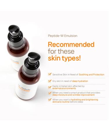 Le' Nubele Essential Peptide W Emulsion - Lightweight Hydrating Face Moisturizer with Multi Peptides EGF Niacinamide Radiance & Collagen Boosting Slow Aging Korean Skin Care 120ml / 4.05 fl.oz - Buy Online on GoSupps.com