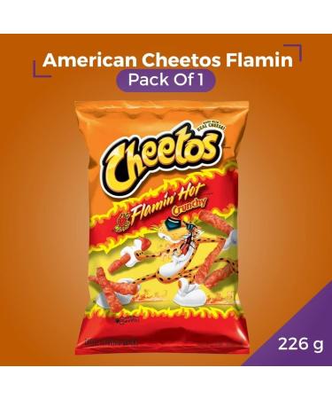 American Cheetos Flamin Hot Crunchy 8oz - 226g - (Pack of 1) - Original American - Party Snack - Extreme Hot Challenge - BIG PACK - BY BLISSIFY - Buy Online on GoSupps.com