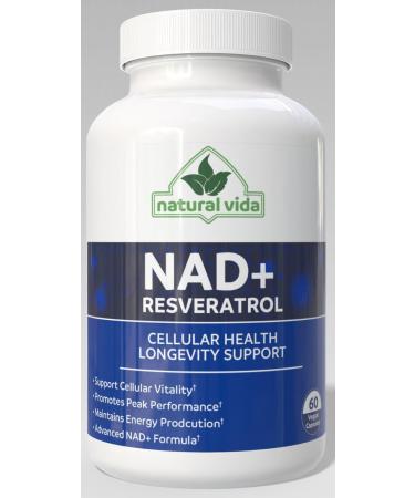 NAD Supplement + Resveratrol - Plus Boosting Support Celular Health Stamina and Healthy Aging Made in USA