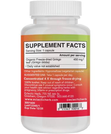 Eclectic Institute Ginkgo Raw Freeze-Dried Capsules - 120 CT | Circulatory & Brain Support - Buy Online on GoSupps.com