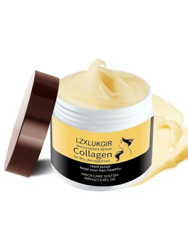 Collagen Mask for Hair Keratin Hair Mask for Damaged Hair 13.4 oz 400ml Deep Conditioning Hair mask Essence Moisturizing Mascarilla Para el Cabello Keratina Para Alisar el Pelo