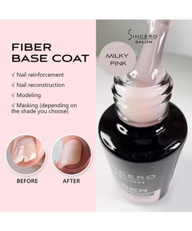 Sincero Salon - Milky Pink Gel Nail Polish Base Coat 6ml - Extra Strong Nail Strengthener For Damaged Nails - Gel Base Coat - Nail Varnish - Gel Polish Nail Art - LED UV Gel Nail Polish - Buy Online on GoSupps.com