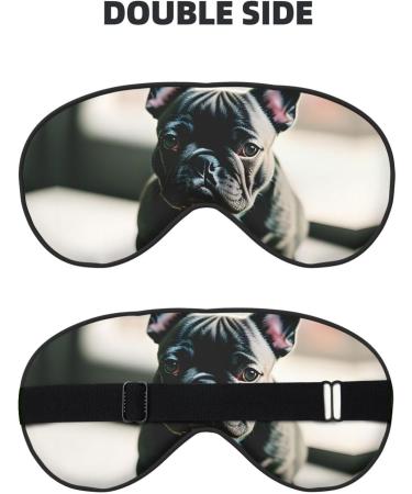 Adorable French Bulldog Print Unisex Sleeping Eye Mask | Soft Adjustable & Comfortable Sleep Mask - Buy Online on GoSupps.com