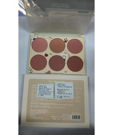 JunKuJk 6 Colors Blush Palette Shimmer Silky Matte Blush Powder Palette Professional Cute Face Contour Highlighter Blush Palette with Blush Makeup Brush - Buy Online on GoSupps.com