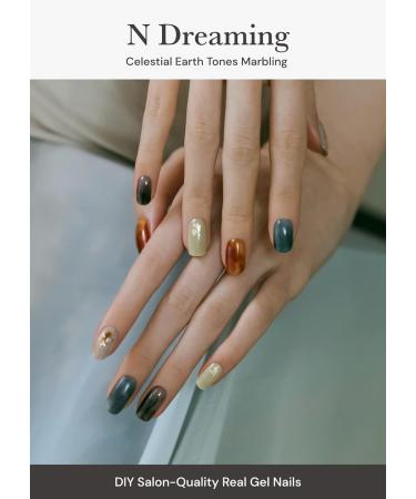ohora Semi Cured Gel Nail Strips (N Dreaming) - Salon-Quality, Long Lasting, Easy to Apply & Remove - Includes 2 Prep Pads, Nail File & Wooden Stick - Buy Online on GoSupps.com