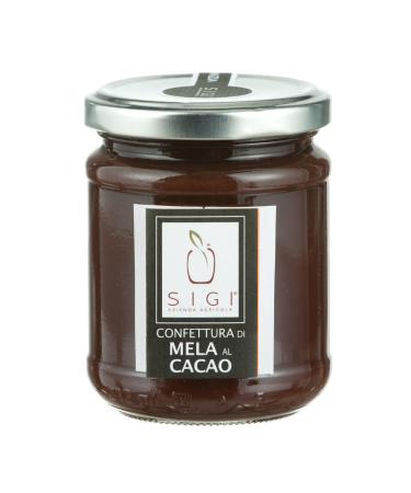 SIGI Azienda Agricola APPLE and COCOA Jam | Free of Food Dyes Preservatives and Additives | 100% Artisanal and Natural | Handmade and Made in Italy | Jar 110gr.