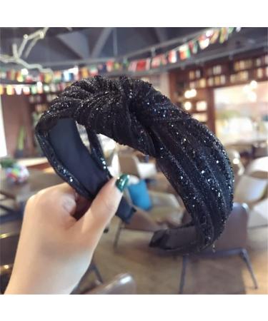 WENLII Ladies Glitter Knotted Headband Imitation Rhinestone Hairband Hair Hoop Twist Ribbon Hair Accessories As the picture shows D - Buy Online on GoSupps.com