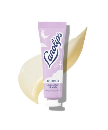Lanolips 12 Hour Overnight Lip Mask - Rich Lanolin Lip Balm with Hyaluronic Acid Vitamin C & Ceramides - Restore Soften & Replenish While You Sleep - Cruelty-Free Hydrating Balm (0.52 oz / 15 g)