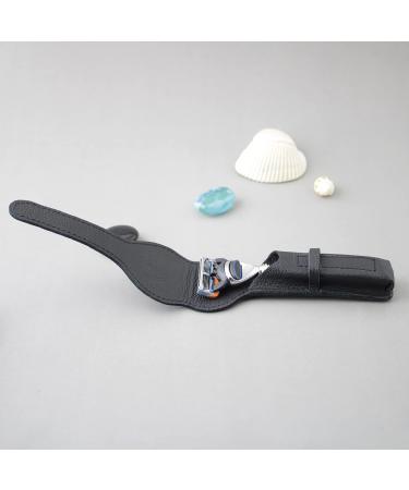 Premium Wooden Men's Razor with 5 Blades & Leather Bag - Ideal for Wet Shaving & Perfect Gift for Men - Buy Online on GoSupps.com