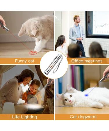 MAOMAOCON Cat Toys Interactive Toys for Cats Cat Dog Red Pointer Light Toy 7 in 1 LED Cat Light Pen USB Rechargeable Pet Scratching Practice Chase Training Tool - Buy Online on GoSupps.com