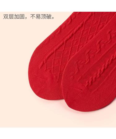 Chinese New Year Red Cotton Knitted Women's Sports Socks - 5 Pairs (Size 34-39) - Buy Online on GoSupps.com