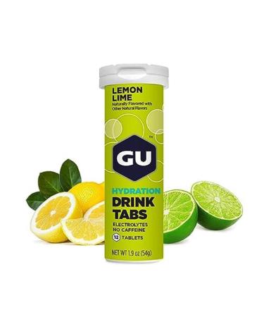 GU Energy Hydration Electrolyte Drink Tablets Vegan Gluten Free & Caffeine Free Enhanced Endurance Sports Drink for Running Cycling Triathlon 8-Count (96 Servings) Lemon Lime
