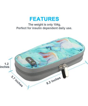 Youshares Insulin Cooling Bag - TSA Approved Diabetic Medication Etui with Cooling Batteries | Marble Green Portable Diabetes Accessories - Buy Online on GoSupps.com